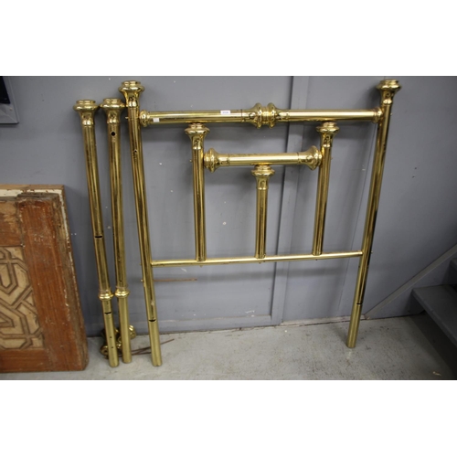 2334 - Brass bed, not complete, approx 137cm H x 116cm W