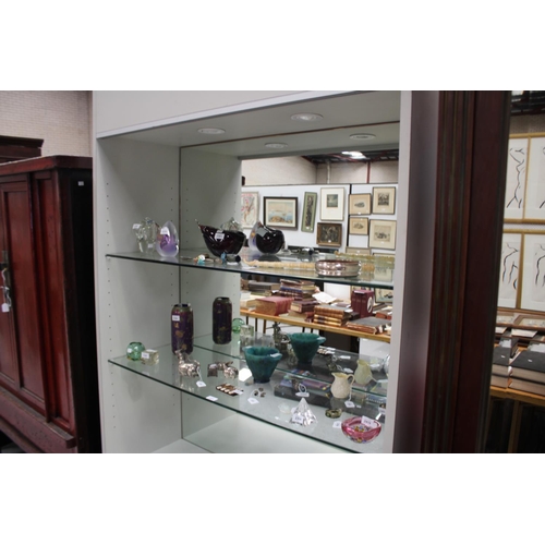 2355 - Display cabinet, no doors, no lights, approx 213cm H x 131cm W x 45cm D