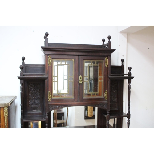 2414 - Antique Edwardian parlor cabinet, approx 200cm H x 108cm W x 41cm D
