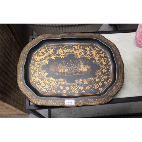 2415 - Decorative Oriental style tray, approx 50cm x 39cm