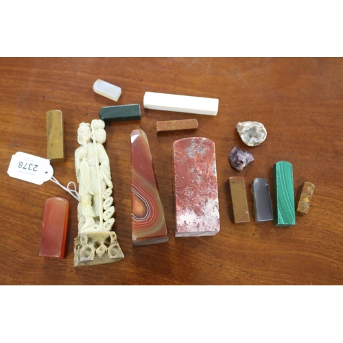 2378 - Assortment of soapstone items