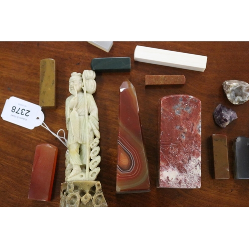 2378 - Assortment of soapstone items