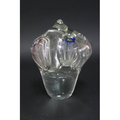 2380 - Clear art glass, approx 16cm H