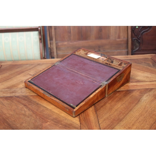 2293 - Antique English writing slope box, approx 19cm H x 48cm W x 28cm D