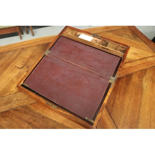 2293 - Antique English writing slope box, approx 19cm H x 48cm W x 28cm D