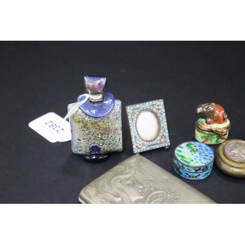 2382 - Cigarette case, perfume bottle and other miniatures