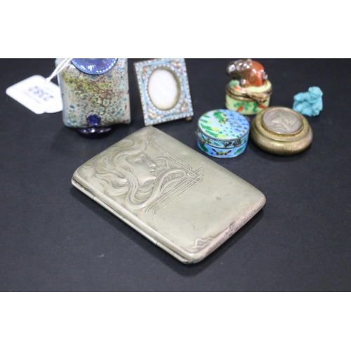 2382 - Cigarette case, perfume bottle and other miniatures