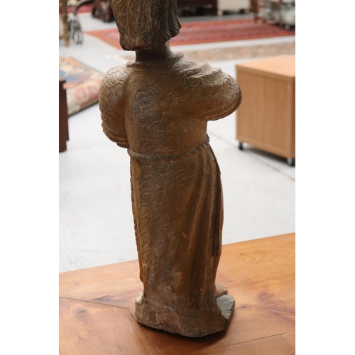 2399 - Old French Saint figure, approx 65cm H