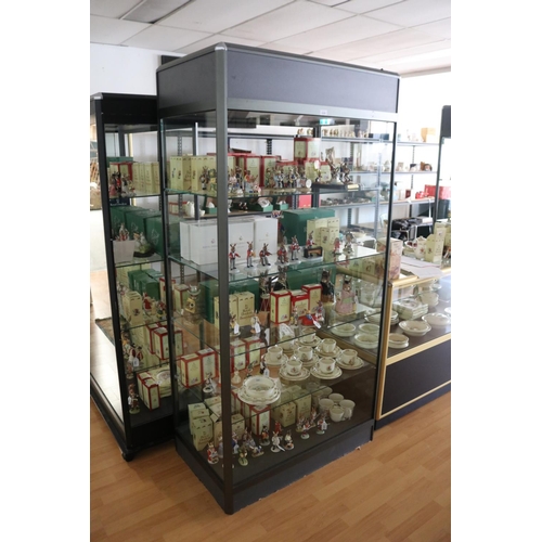 2358 - Shop display cabinet, with lights, no doors, approx 200cm H x 100cm W x 60cm D