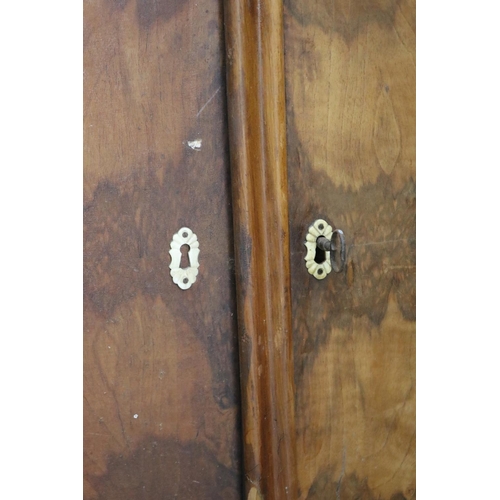 2447 - Pair of antique French doors, some damage, approx 144cm H x 61cm W and 144cm H x 57cm W (2)