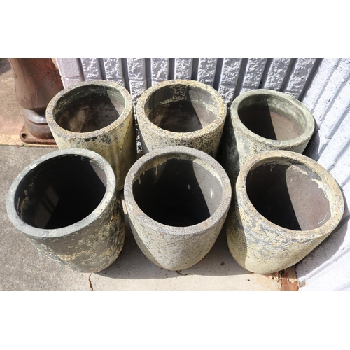 2433 - Set of six composite stone garden planters in a vase form, approx 50cm H (6)