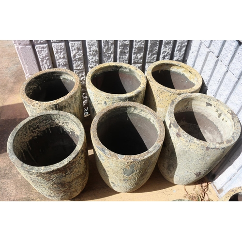 2435 - Set of six composite stone garden planters in a vase form, approx 50cm H (6)