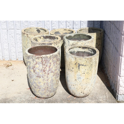 2436 - Set of seven composite stone garden planters in a vase form, approx 50cm H (7)