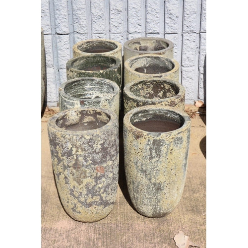 2437 - Set of eight composite stone garden planters in a vase form, approx 42cm H (8)