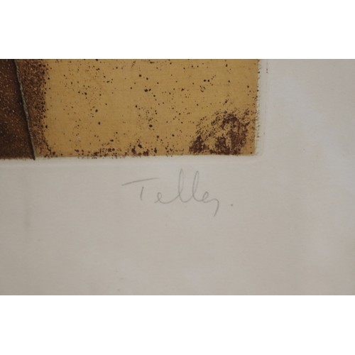 1262 - Telle ? lithograph in colours, abstract, signed lower right, 2/140  Christies label verso , 49 x 39 ... 