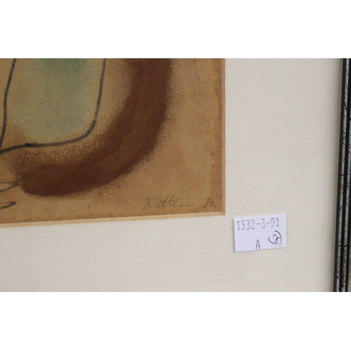 1264 - Witten ? two abstract works, one signed lower right in pencil and dated 76 (2)