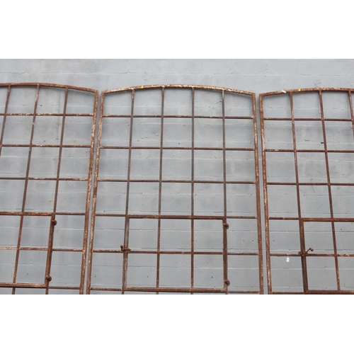 4 - Large antique French iron window frame, in original condition, approx 340cm H x 174cm W