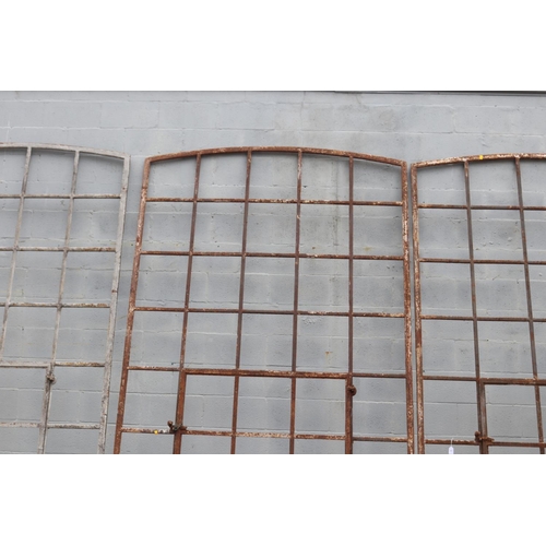 5 - Large antique French iron window frame, in original condition, approx 340cm H x 174cm W
