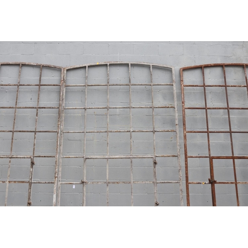 6 - Large antique French iron window frame, in original condition, approx 340cm H x 174cm W