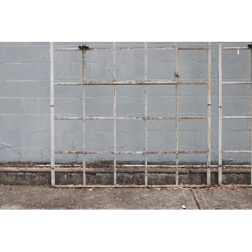 9 - Large antique French iron window frame, in original condition, approx 340cm H x 174cm W