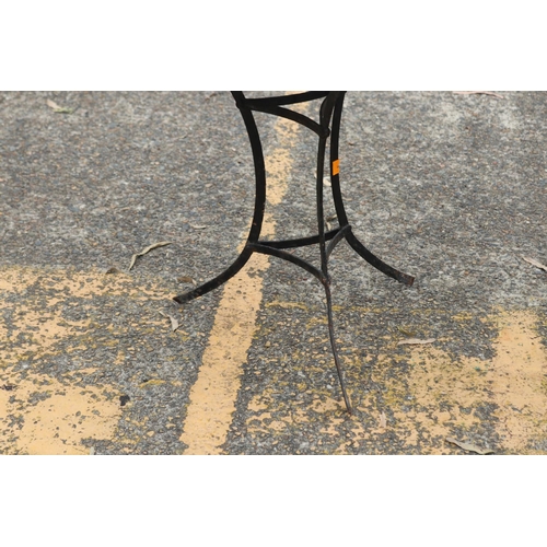 40 - Vintage French garden table, standing on tri leg support base, approx 64cm H x 81cm Dia