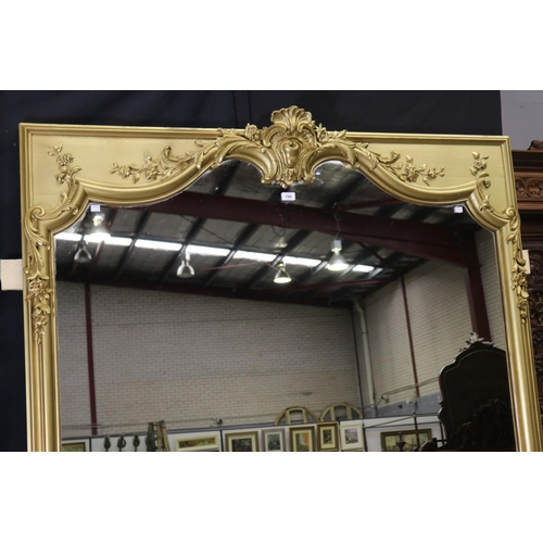 253 - Impressive & large French gilt salon mirror of rectangular form, approx 222cm H x 146cm W