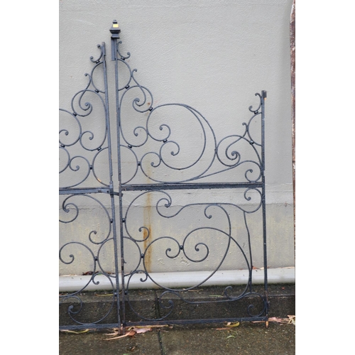 25 - Pair of antique French wrought iron gates, approx 176cm H x 165cm W (total width) (2)
