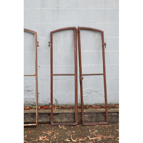 56 - Two pairs of antique French iron windows, each approx 135cm H x 37cm W (4)
