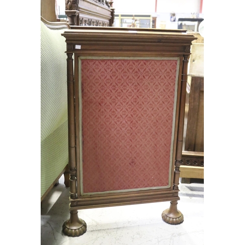 293 - Antique French walnut fire screen, approx 108cm H x 65cm W