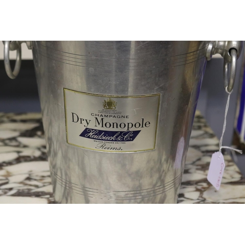 234 - Vintage French Dry Monopole Heidsick & Co champagne bucket, approx 24cm H x 20cm Dia