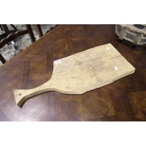 242 - French beech slab chopping board, approx 76cm x 28cm