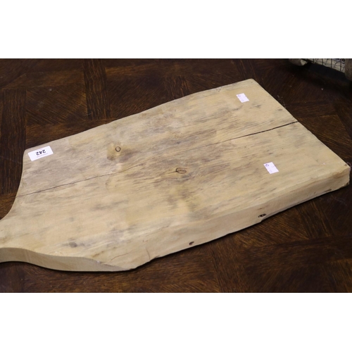 242 - French beech slab chopping board, approx 76cm x 28cm