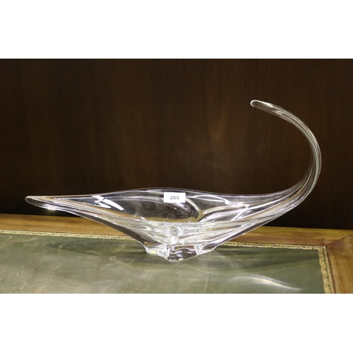 265 - Vintage French Art Vannes glass centre bowl, of wave design, approx 50cm W