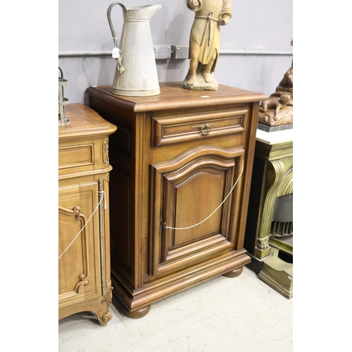 286 - French solid oak pedestal cupboard, approx 112cm H x 79cm W x 51cm D