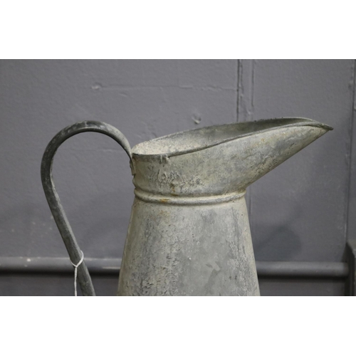 288 - Vintage French gal metal pitcher, approx 41cm H