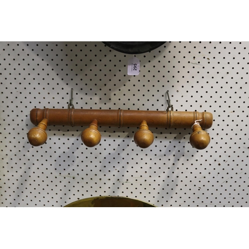 296 - French faux bamboo four button coat rack, approx 48cm W