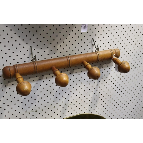 296 - French faux bamboo four button coat rack, approx 48cm W