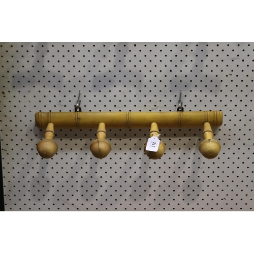 312 - Vintage French faux bamboo four button coat rack, approx 47cm W