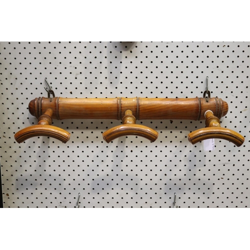315 - Vintage French faux bamboo coat rack, approx 50cm W