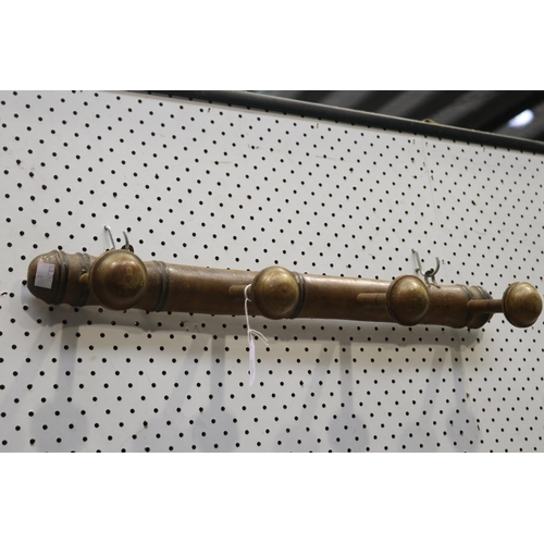 318 - Antique French faux bamboo four button coat rack, approx 59cm W