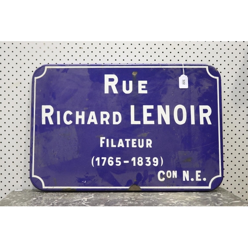 322 - Vintage French blue enamel street sign 