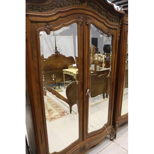 323 - Antique French Louis XV style two door armoire, approx 240cm H x 140cm W x 60cm D