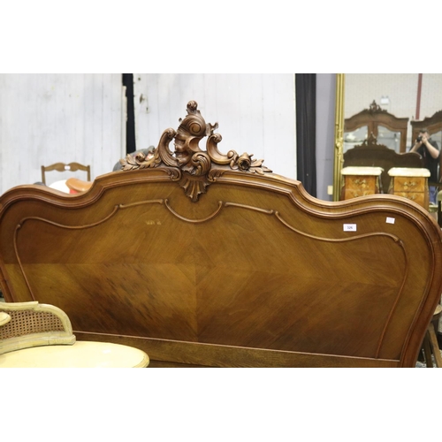 326 - Antique French Louis XV style bed, approx 152cm H x 199cm L x 156cm W