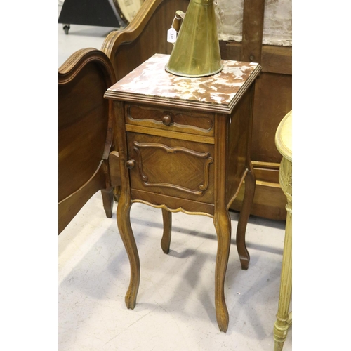 327 - French Louis XV style nightstand, approx 83cm H x 37cm Sq