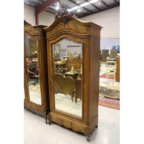 332 - French Louis XV style armoire, approx 240cm H x 103cm W x 56cm D