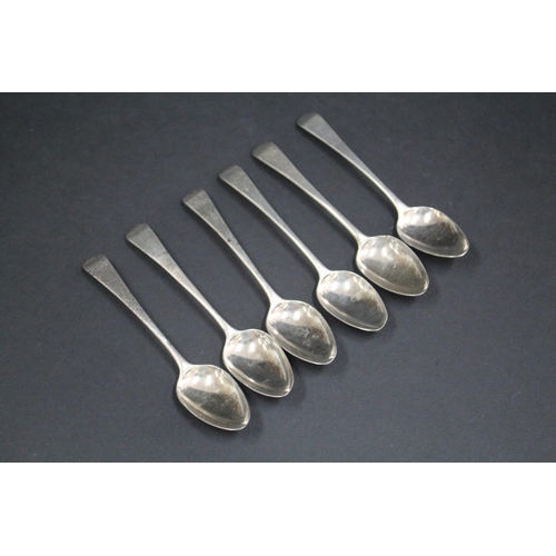 1002 - Set of six hallmarked sterling silver teaspoons, maker WE, approx 96 grams (6)