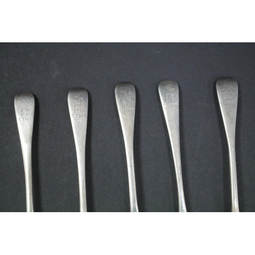 1003 - Set of nine ten hallmarked sterling silver Georgian and William IV teaspoons, London various makers ... 