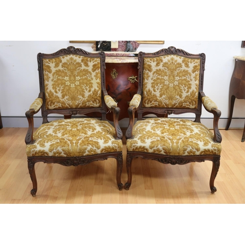 425 - Pair of antique French Louis XV revival armchairs (2)