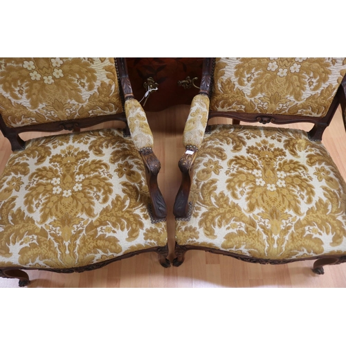 425 - Pair of antique French Louis XV revival armchairs (2)