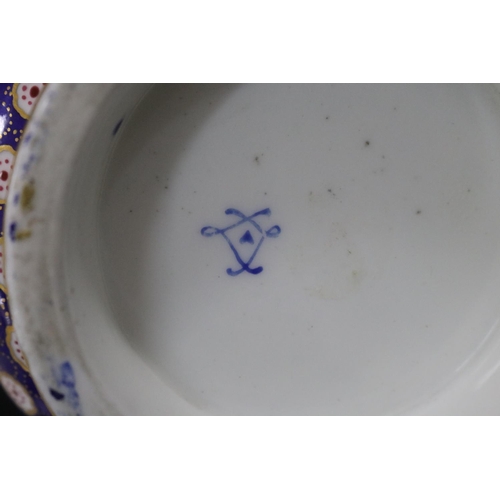 455 - Antique Sevres porcelain bottle cooler (SEAU A LIQUEUR ROND) with interlaced L monogram and date let... 